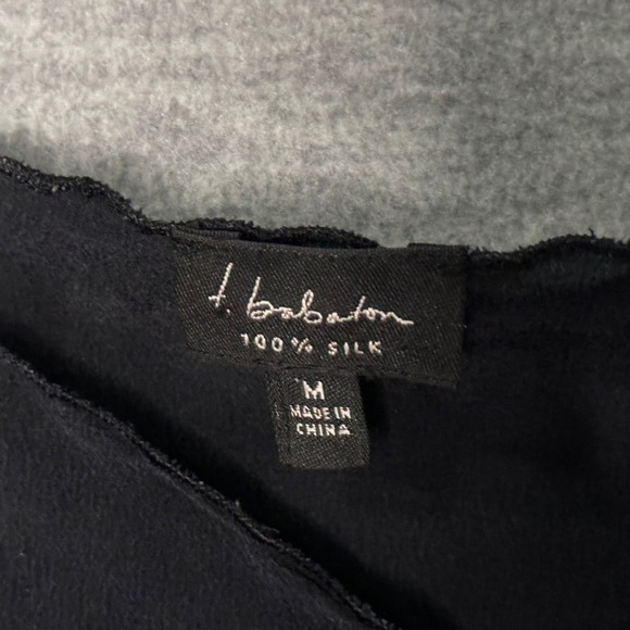 Babaton Raw Silk Black Mini Dress with Spaghetti Straps Pockets Size M - Picture 2 of 7